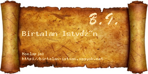 Birtalan István névjegykártya